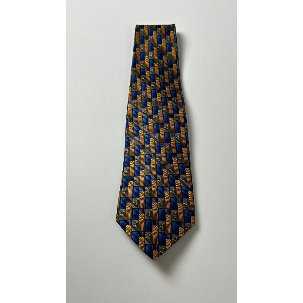 Robert Talbott Hassis Blue Geometric Silk‎ Tie USA